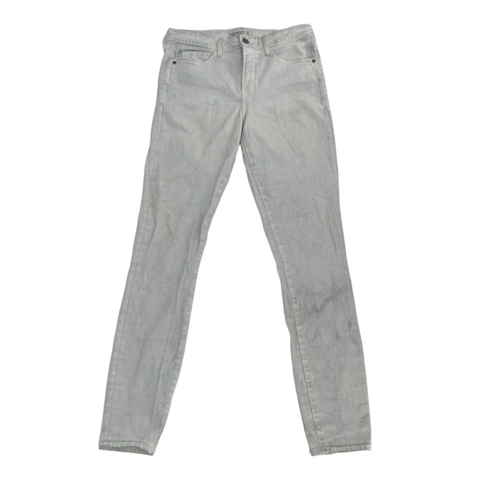 Abercrombie & Fitch Bleached White Mid Rise Super Skinny Jeans Size 4 Long Women